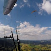 Andrzejówka - Paragliding Fly, Makoś na trasie, chwilowy odwrót dla uzupełnienia wysokości.